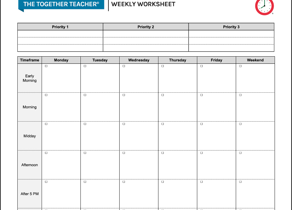 Prioritization and Affirmation – Keith’s Weekly Worksheet