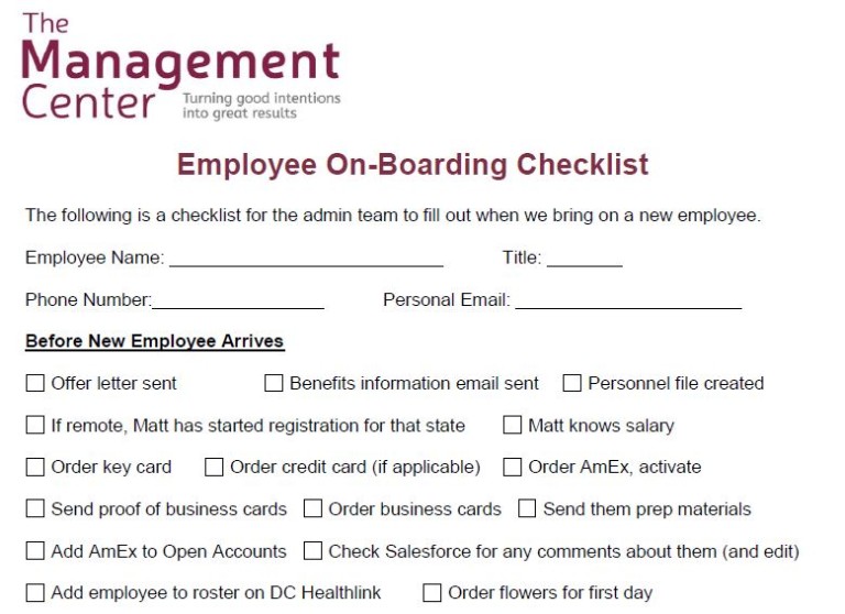 Checklist Alert: New Staff Onboarding